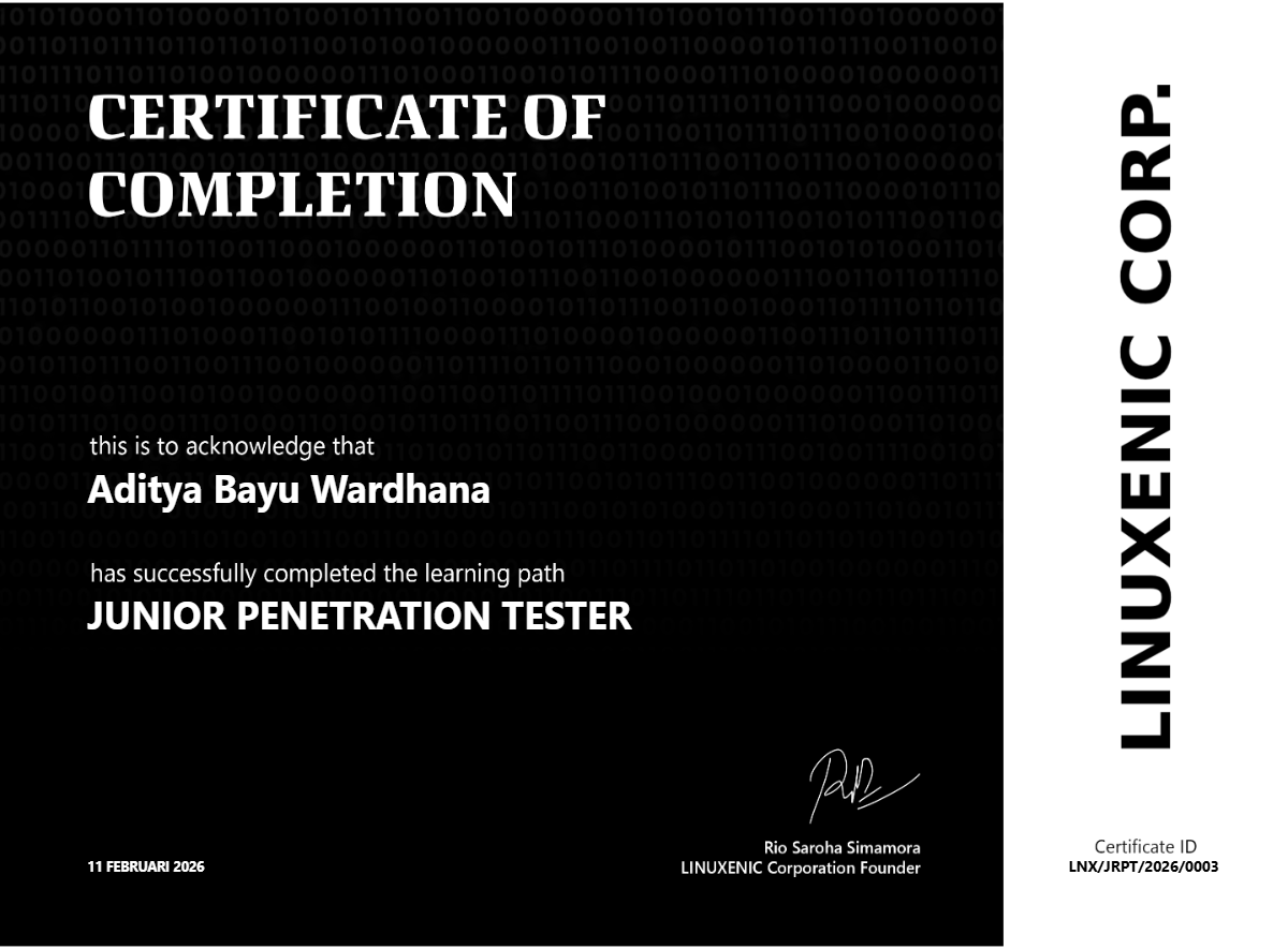 Sertifikat Junior Penetration Tester